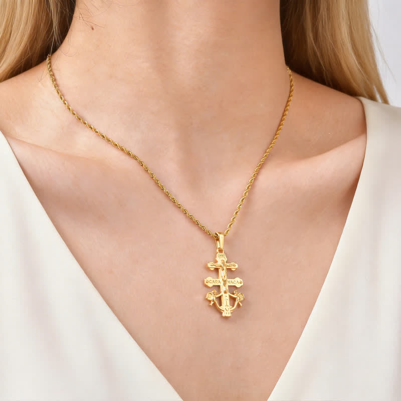 Christianartworkshop Intricate Caravaca Crucifix Rope Chain Necklace: Sign of Abiding Sacred Grace - image 2