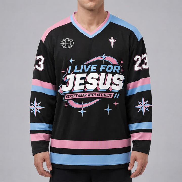 Christianartworkshop Live For Jesus Pastel Streetwear Hockey Jersey - image 3