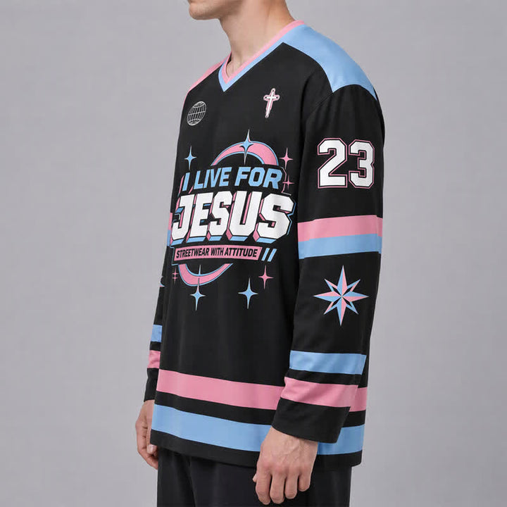 Christianartworkshop Live For Jesus Pastel Streetwear Hockey Jersey - image 6