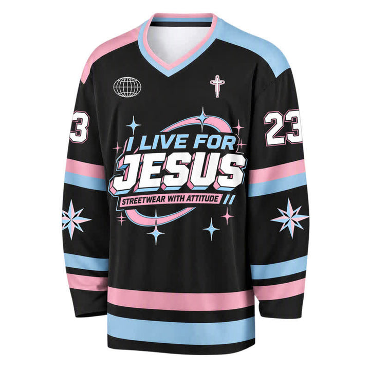 Christianartworkshop Live For Jesus Pastel Streetwear Hockey Jersey - image 1