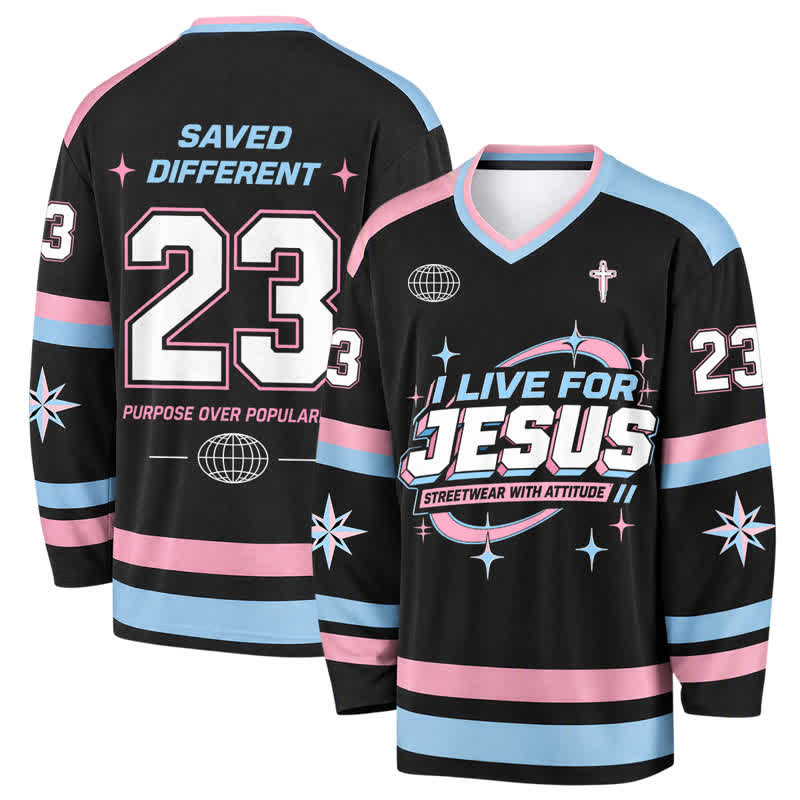 Christianartworkshop Live For Jesus Pastel Streetwear Hockey Jersey - 5XL - image 0