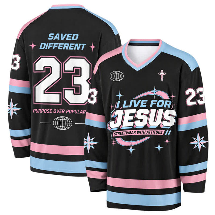 Christianartworkshop Live For Jesus Pastel Streetwear Hockey Jersey - 5XL - image 0