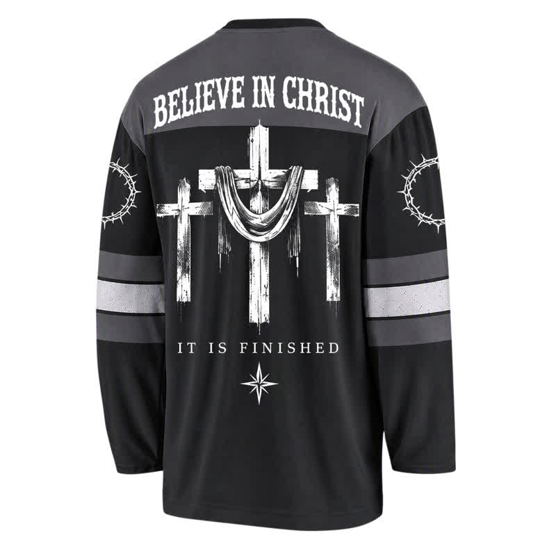 Christianartworkshop Jesus Sacred Heart Streetwear Long Sleeve Hockey Jersey - image 2