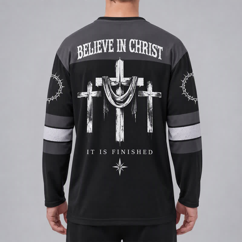 Christianartworkshop Jesus Sacred Heart Streetwear Long Sleeve Hockey Jersey - image 4