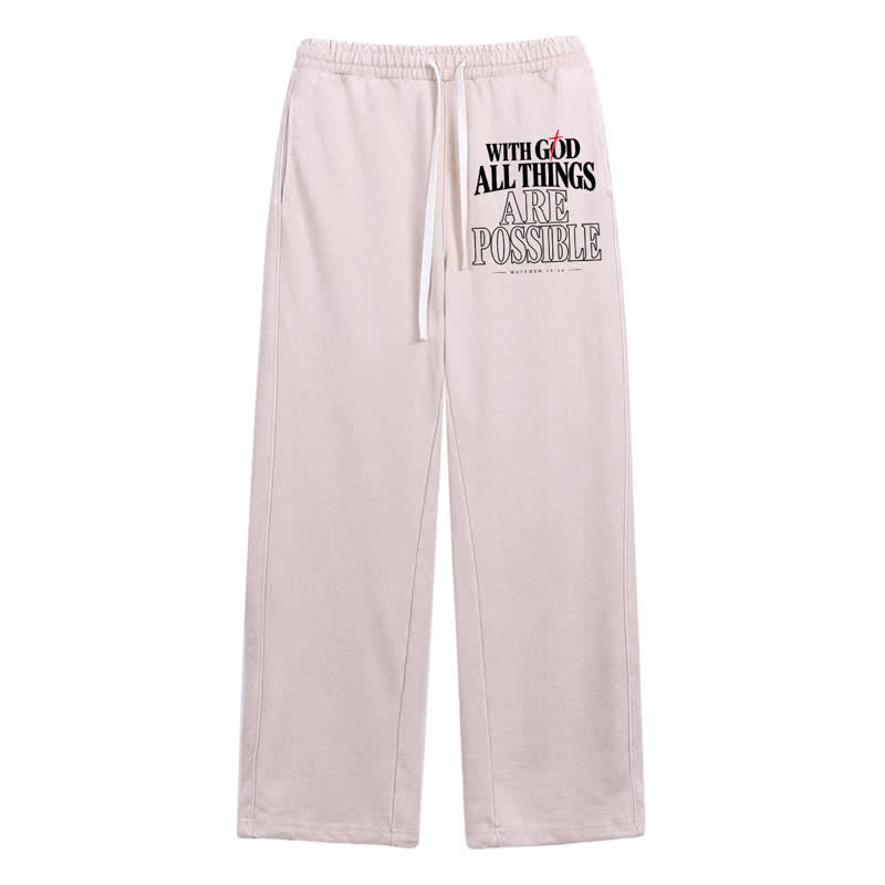 Christianartworkshop With God All Things Are Possible Washed Sweatpants - Apricot - 2XL - image 32