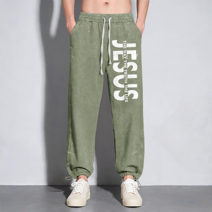 Christianartworkshop Jesus The Way The Truth The Life Washed Sweatpants - image 22