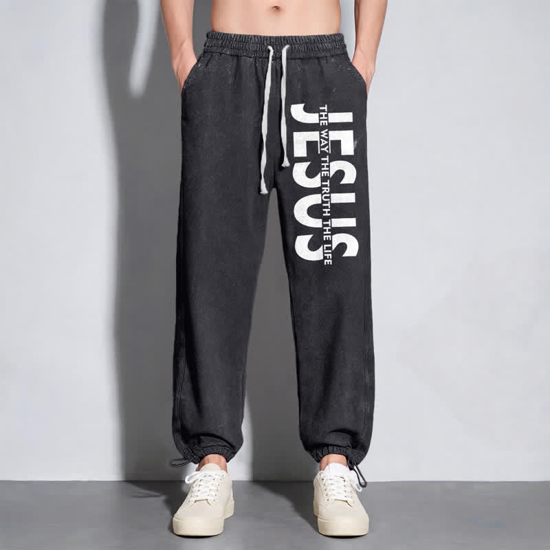 Christianartworkshop Jesus The Way The Truth The Life Washed Sweatpants - image 6