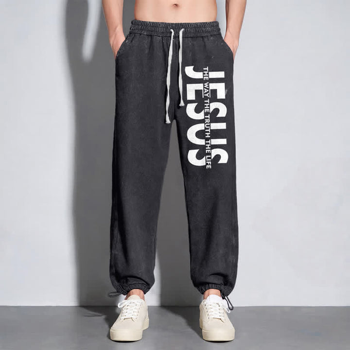 Christianartworkshop Jesus The Way The Truth The Life Washed Sweatpants - image 6