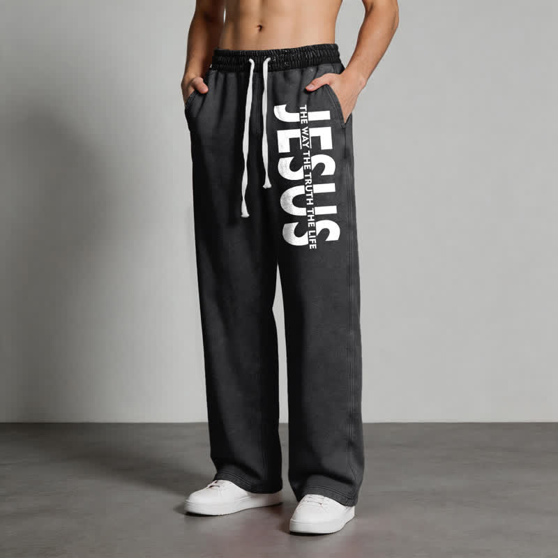Christianartworkshop Jesus The Way The Truth The Life Washed Sweatpants - image 4
