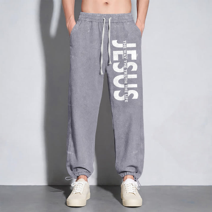 Christianartworkshop Jesus The Way The Truth The Life Washed Sweatpants - image 14