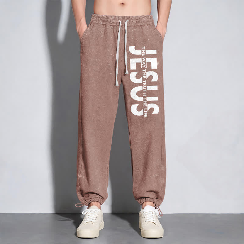 Christianartworkshop Jesus The Way The Truth The Life Washed Sweatpants - image 30