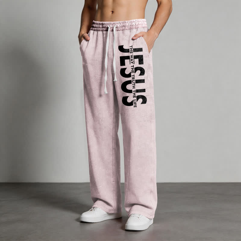 Christianartworkshop Jesus The Way The Truth The Life Washed Sweatpants - image 36