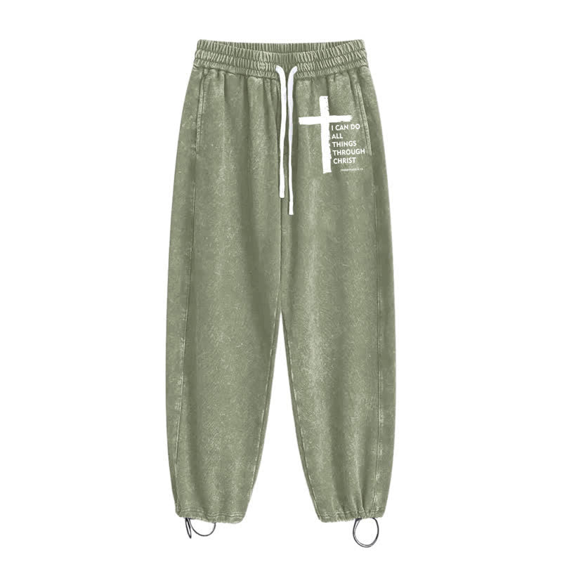 Christianartworkshop Walk By Faith Cross Washed Sweatpants - image 2