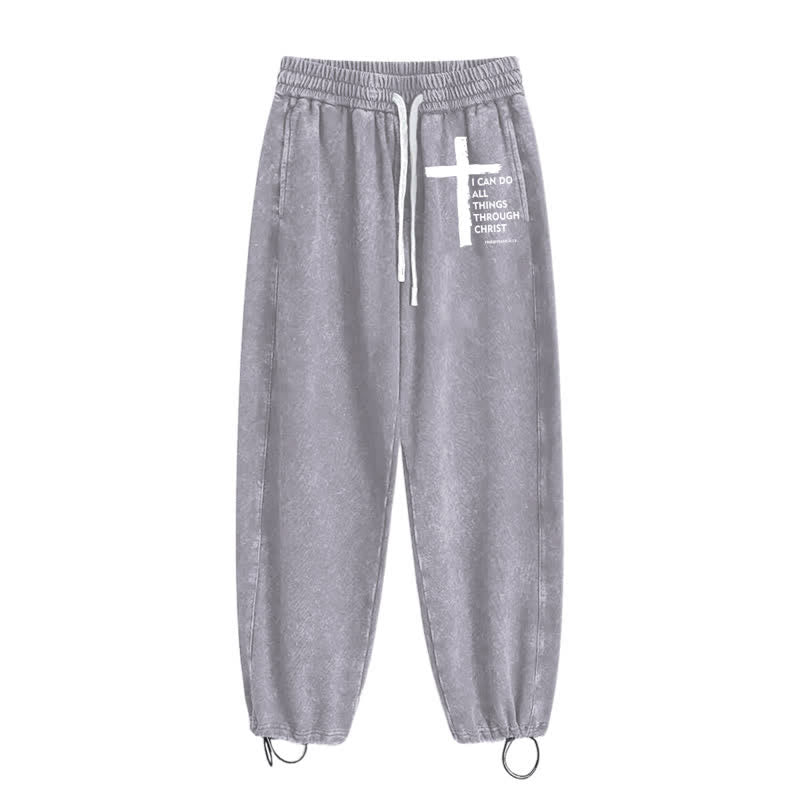 Christianartworkshop Walk By Faith Cross Washed Sweatpants - image 18