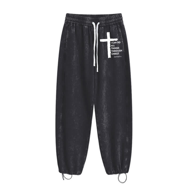Christianartworkshop Walk By Faith Cross Washed Sweatpants - image 10