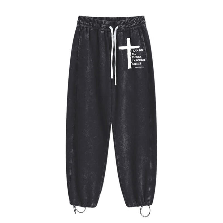 Christianartworkshop Walk By Faith Cross Washed Sweatpants - image 10
