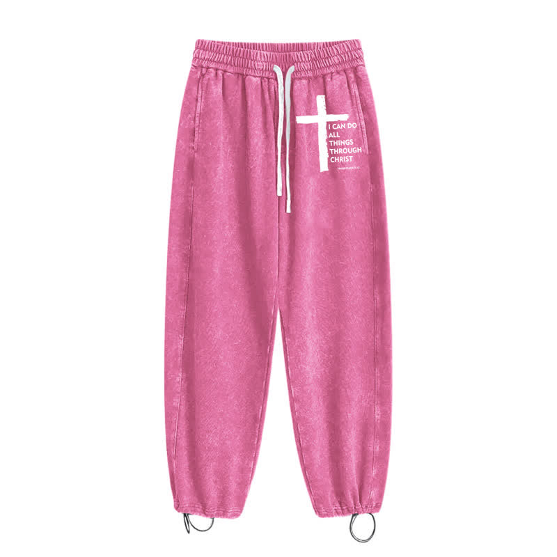 Christianartworkshop Walk By Faith Cross Washed Sweatpants - image 42