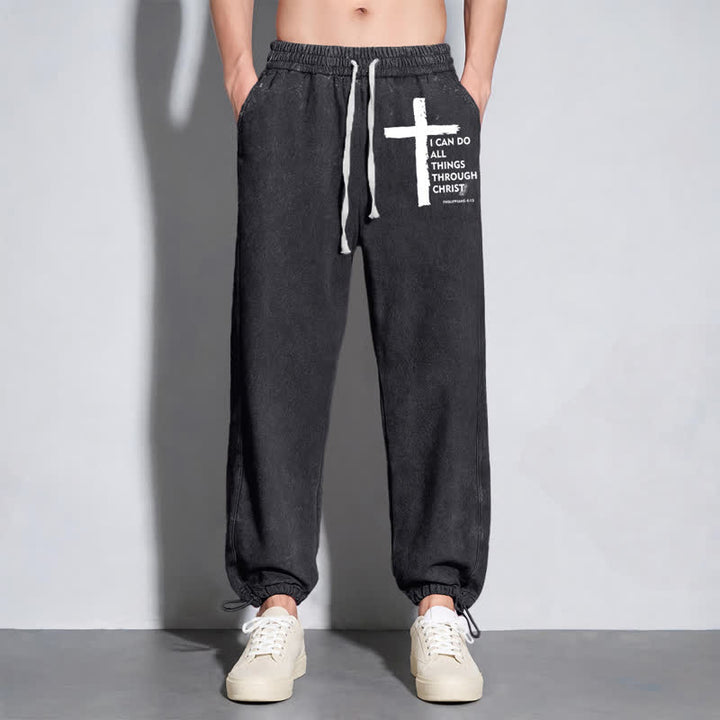 Christianartworkshop Walk By Faith Cross Washed Sweatpants - image 14