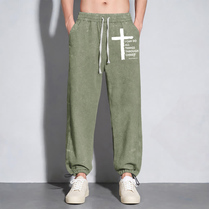 Christianartworkshop Walk By Faith Cross Washed Sweatpants - image 6