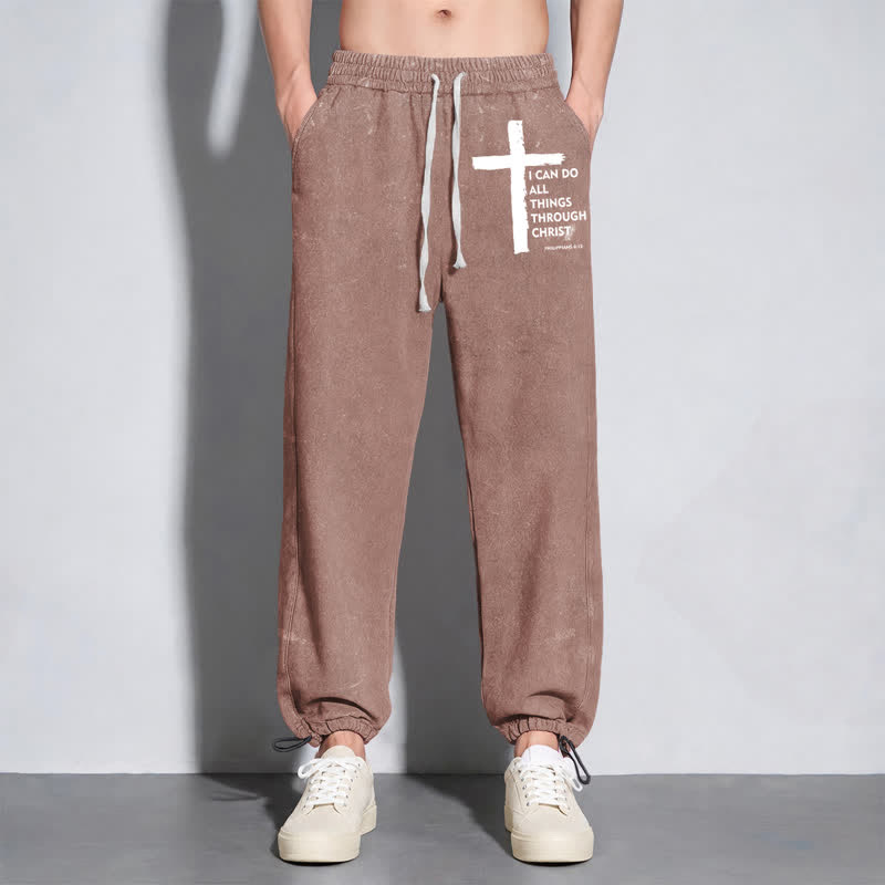 Christianartworkshop Walk By Faith Cross Washed Sweatpants - image 38