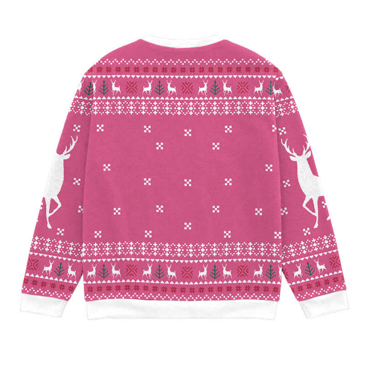 Christianartworkshop Pink Jesus Sheals Fair Isle Holiday Crewneck Sweater - image 1