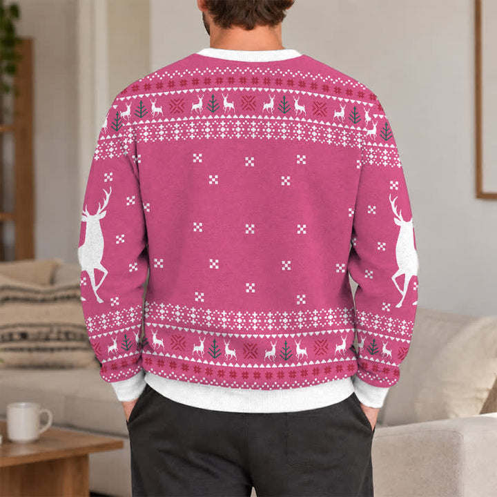 Christianartworkshop Pink Jesus Sheals Fair Isle Holiday Crewneck Sweater - image 5