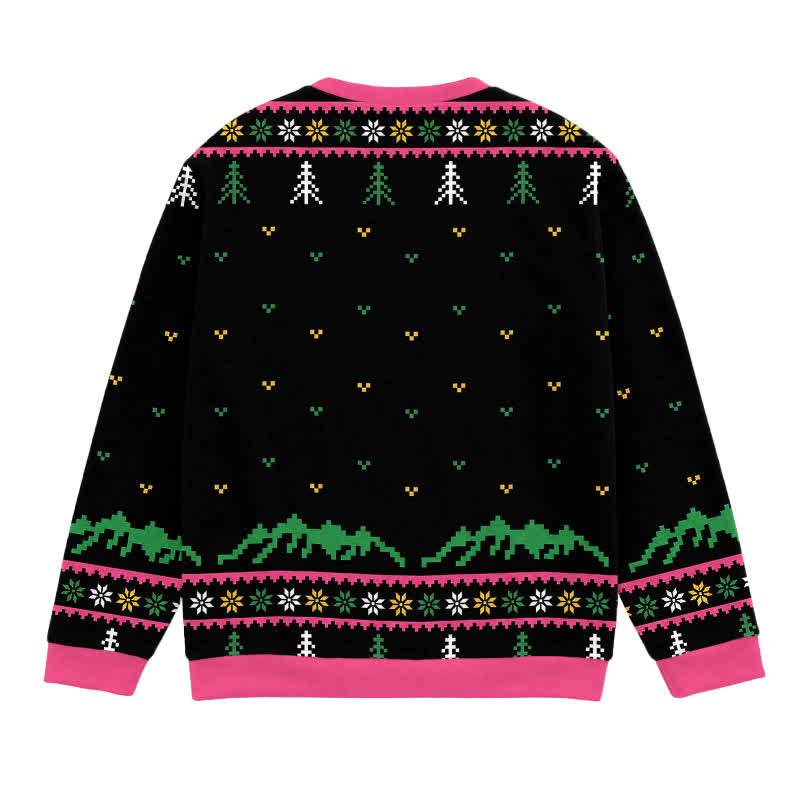 Christianartworkshop Jesus Heals Festive Nordic Black Crewneck Faith Lightweight Sweater - image 1