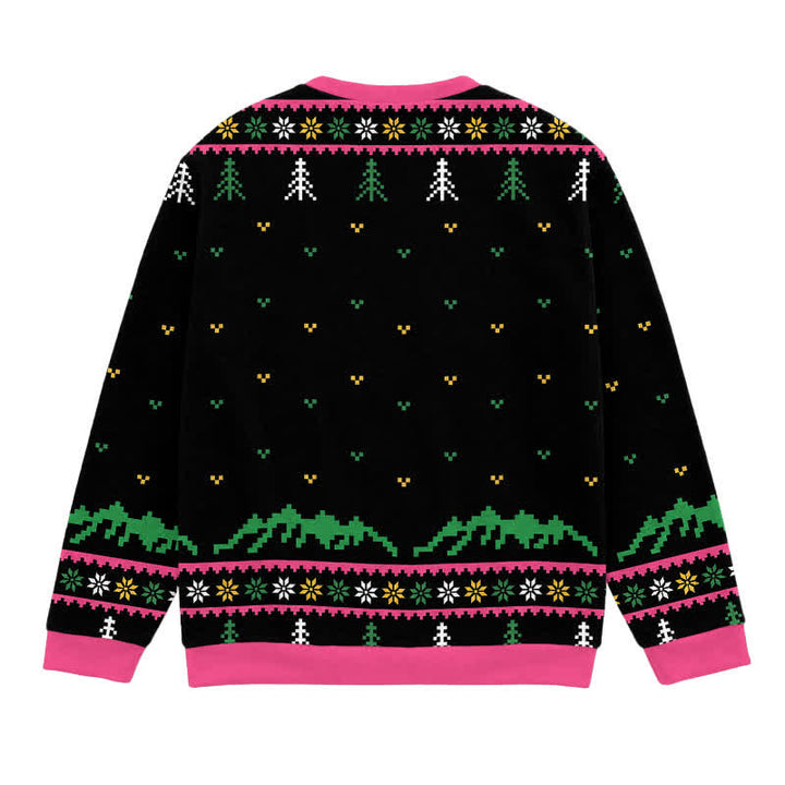 Christianartworkshop Jesus Heals Festive Nordic Black Crewneck Faith Lightweight Sweater - image 1