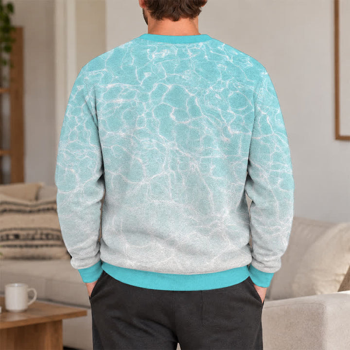 Christianartworkshop Deep Waters Whale Isaiah 43:2 Ocean Blue Faith Lightweight Sweater - image 3