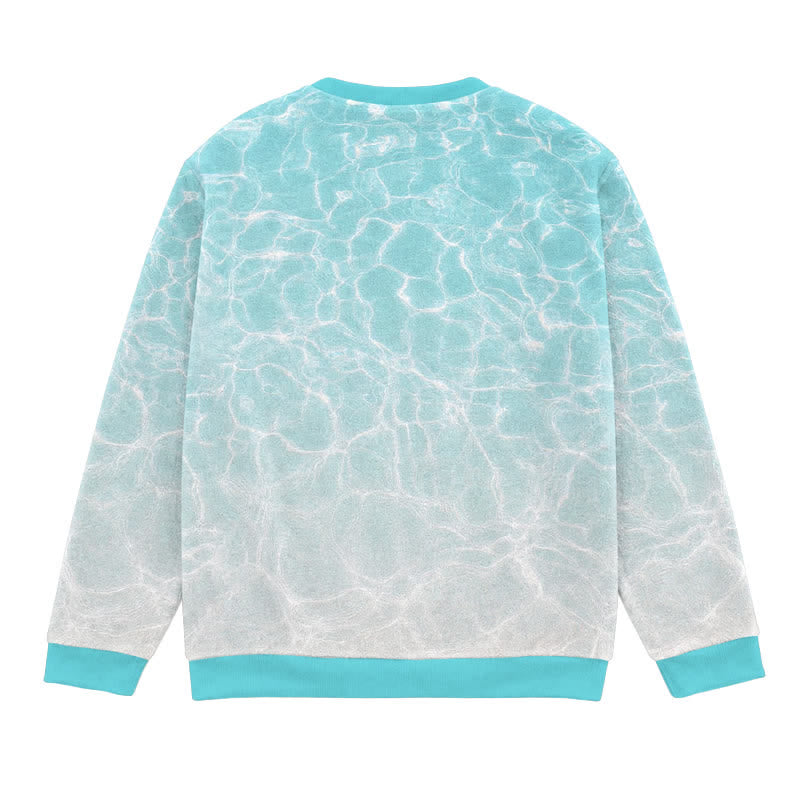 Christianartworkshop Deep Waters Whale Isaiah 43:2 Ocean Blue Faith Lightweight Sweater - image 1