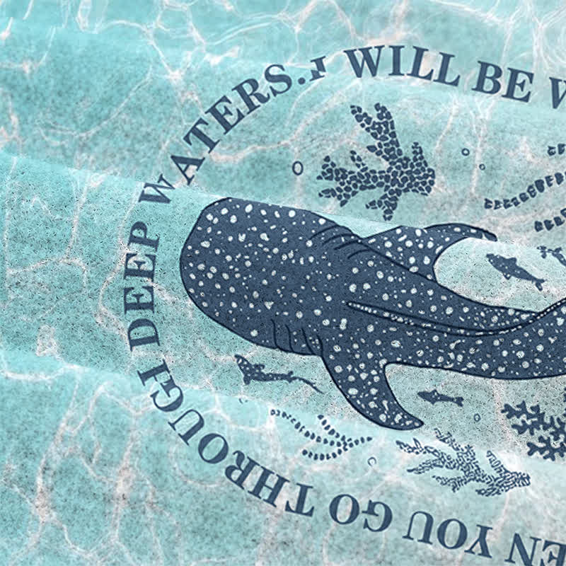Christianartworkshop Deep Waters Whale Isaiah 43:2 Ocean Blue Faith Lightweight Sweater - image 8