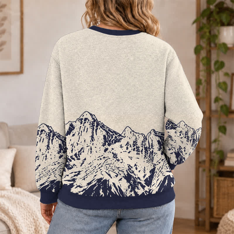 Christianartworkshop Jesus & Cross Sandstone Mountain Horizon Crewneck Pullover Faith Lightweight Sweater - image 5