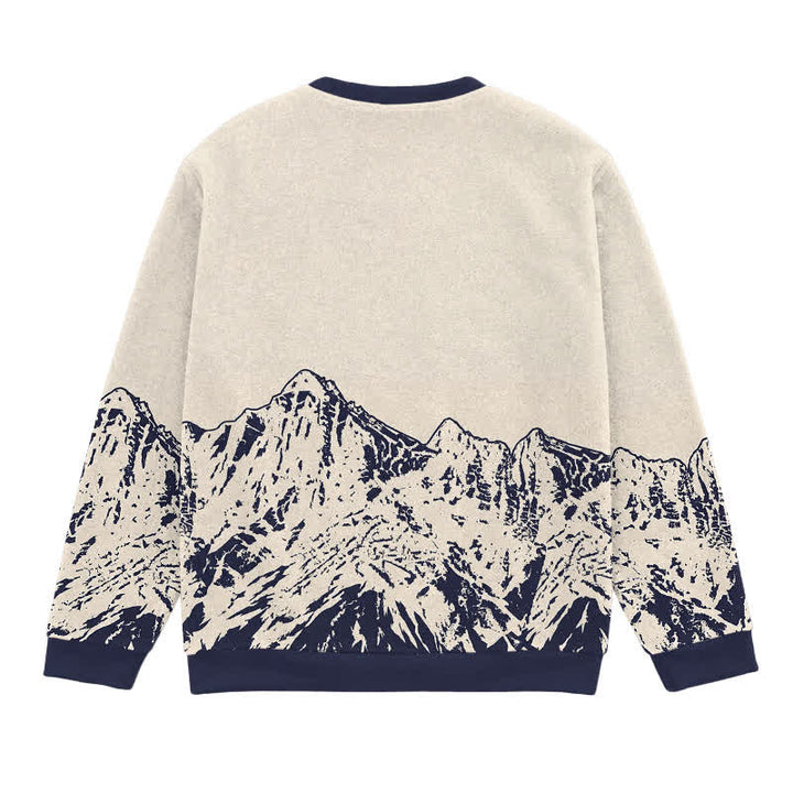 Christianartworkshop Jesus & Cross Sandstone Mountain Horizon Crewneck Pullover Faith Lightweight Sweater - image 1