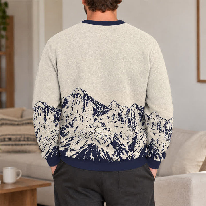 Christianartworkshop Jesus & Cross Sandstone Mountain Horizon Crewneck Pullover Faith Lightweight Sweater - image 3