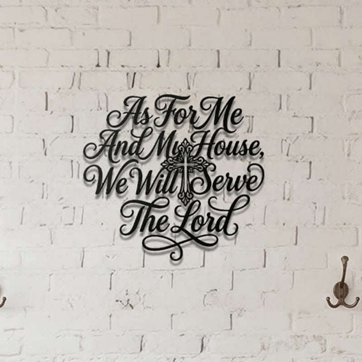 Christianartworkshop Cursive Scripture Cross Family Verse Metal Wall Decor: Timeless Emblem of Sacred Redemptive Grace - image 4