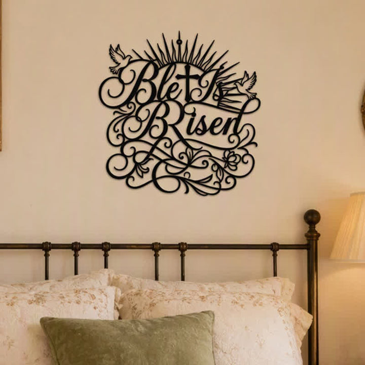 Christianartworkshop He Is Risen Script Metal Wall Sign: Emblem of Timeless Resurrection Hope - image 4