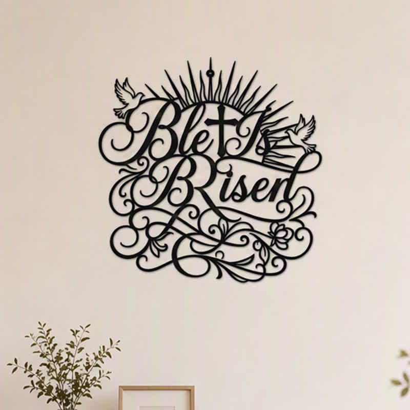 Christianartworkshop He Is Risen Script Metal Wall Sign: Emblem of Timeless Resurrection Hope - image 2