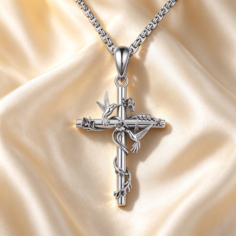 Christianartworkshop Delicate Engraved Nature Cross Necklace: Token of Pure Heavenly Devotion - image 5