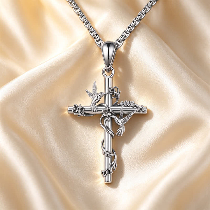 Christianartworkshop Delicate Engraved Nature Cross Necklace: Token of Pure Heavenly Devotion - image 5