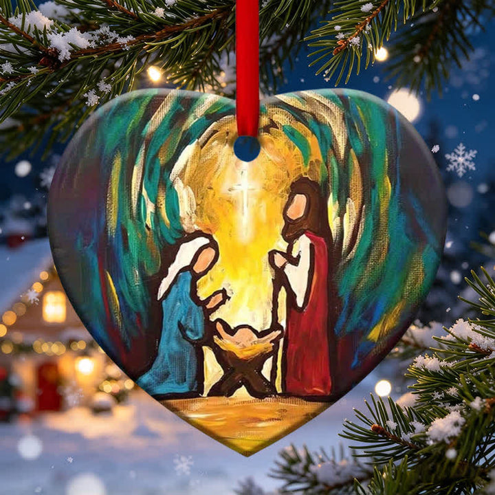 Christianartworkshop Vivid Art Nativity Scene Hanging Ornament: Emblem of Timeless Sacred Story - image 5