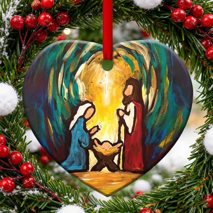 Christianartworkshop Vivid Art Nativity Scene Hanging Ornament: Emblem of Timeless Sacred Story - image 6