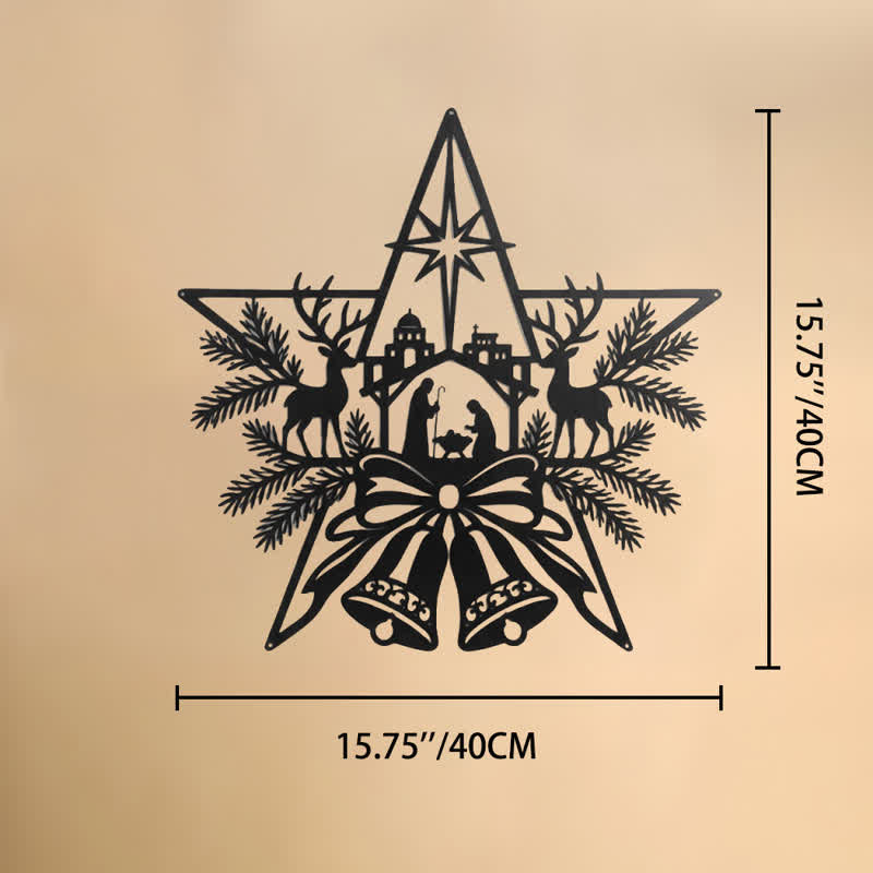 Christianartworkshop Rustic Nativity Scene Metal Wall Sign: Symbol of Timeless Sacred Promise - 15.75''*15.75''*0.04''/40*40*0.1cm - image 9
