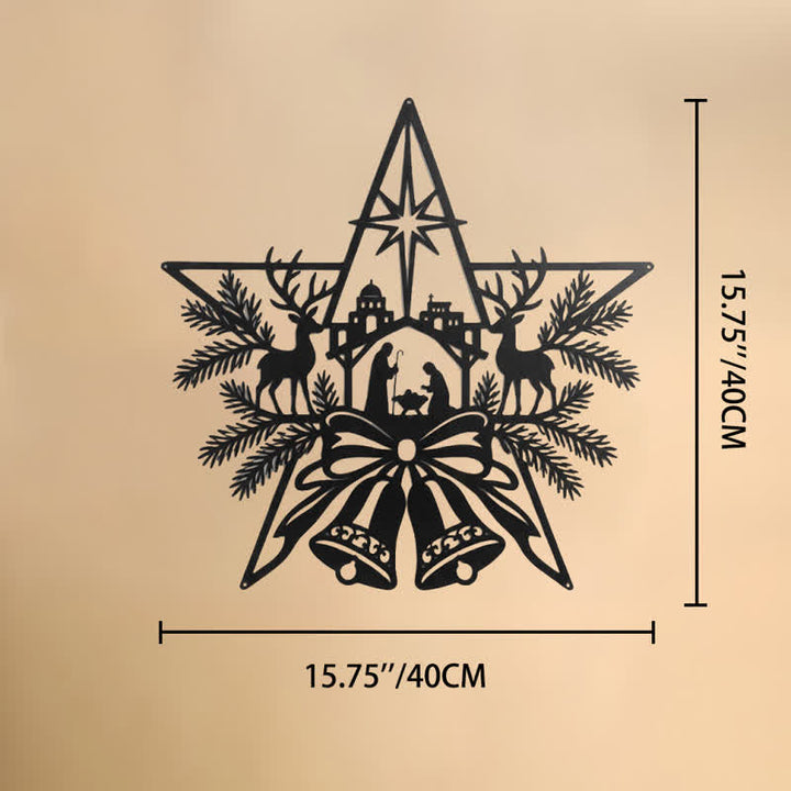 Christianartworkshop Rustic Nativity Scene Metal Wall Sign: Symbol of Timeless Sacred Promise - 15.75''*15.75''*0.04''/40*40*0.1cm - image 9