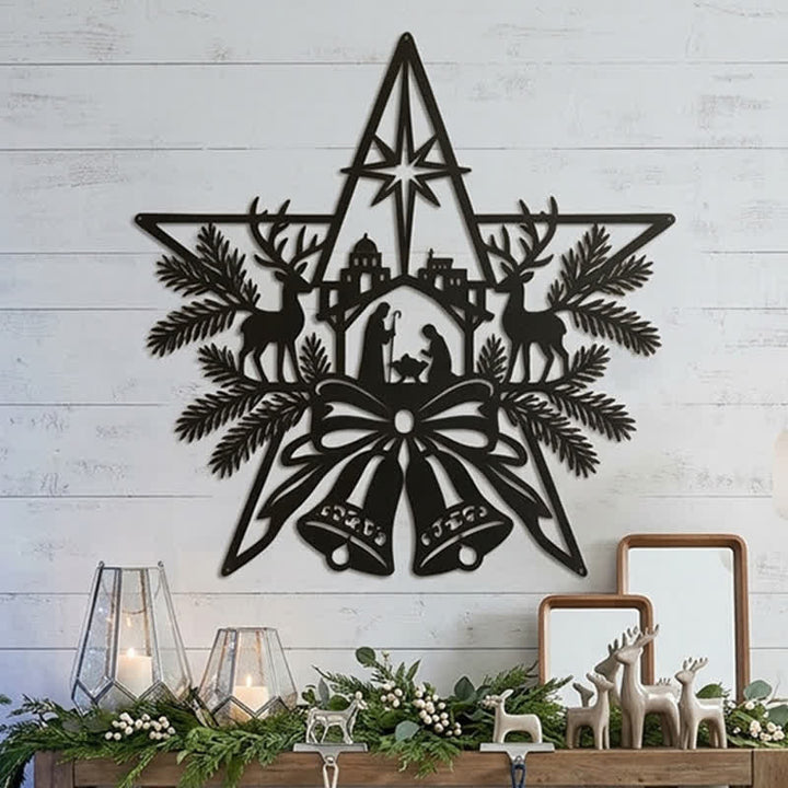 Christianartworkshop Rustic Nativity Scene Metal Wall Sign: Symbol of Timeless Sacred Promise - image 5