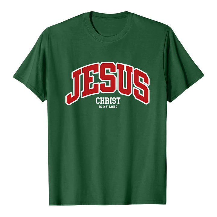 Christianartworkshop Bold Declaration 'Jesus Christ Is My Lord' Christian T-Shirt - Dark Green - 2XL - image 6