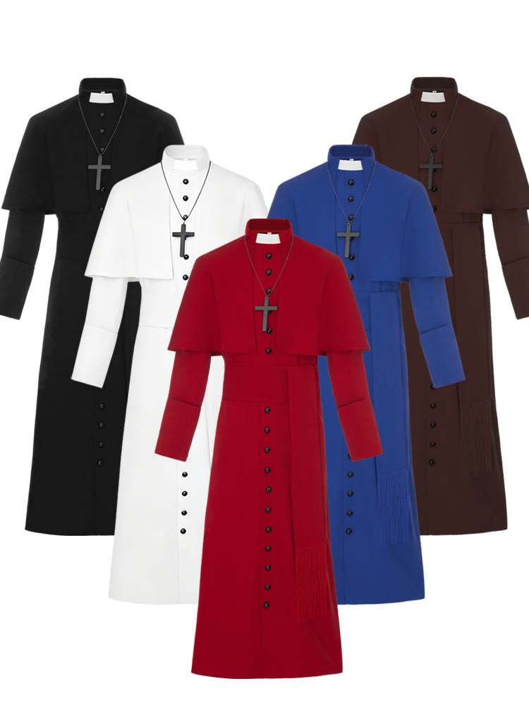 Christianartworkshop Multicolor Ceremonial Roman Soutane Cassock: Medieval Priest Aesthetics - image 1