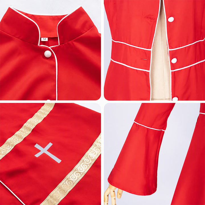 Christianartworkshop Multicolor Flared Sleeves Cassock with Cross Motifs & Ritual Aesthetic - image 7