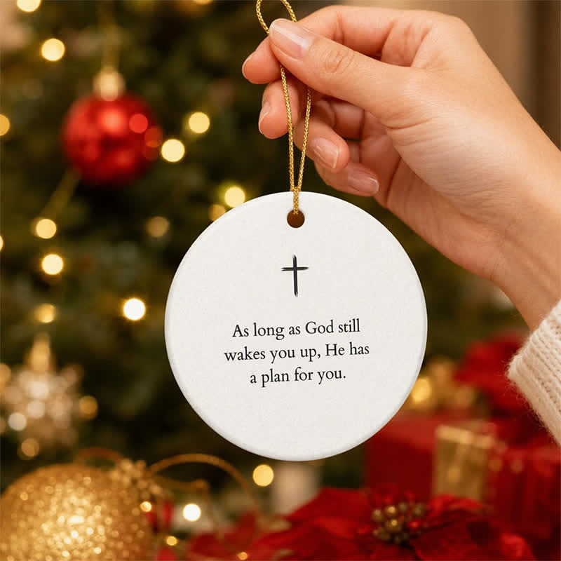 Christianartworkshop Simple Cross Text Hanging Ornament: Symbol of Unfailing Divine Purpose - image 2