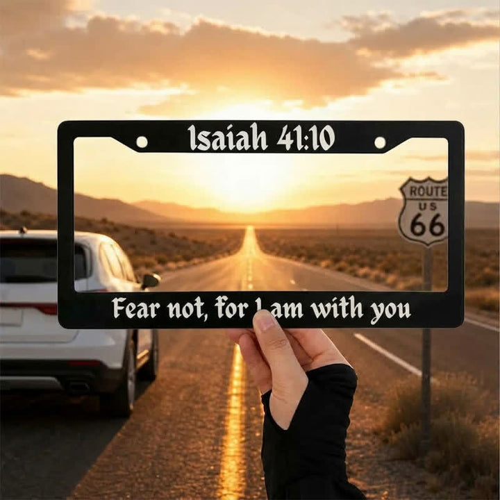 Christianartworkshop Psalm 18:32 Scripture Metal Car Frame: Emblem of Abiding Heavenly Strength - 12.24"*6.26"*0.31"/31.1cm*15.9cm*0.8cm (Standard 6"x12" US plate size) - Isaiah 41:10 - image 10