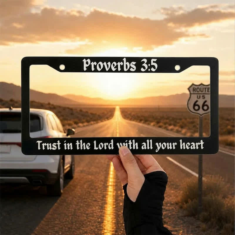 Christianartworkshop Psalm 18:32 Scripture Metal Car Frame: Emblem of Abiding Heavenly Strength - 12.24"*6.26"*0.31"/31.1cm*15.9cm*0.8cm (Standard 6"x12" US plate size) - Proverbs 3:5 - image 12
